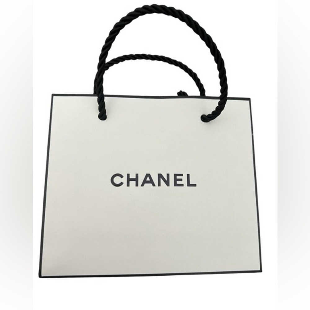 CHANEL Small Cream Tote with Black Accents